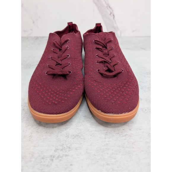 SUAVS Zilker Burgundy Knit Low Top Shoes Mens Size 13 Barefoot Gum Sole Maroon - Picture 2 of 8